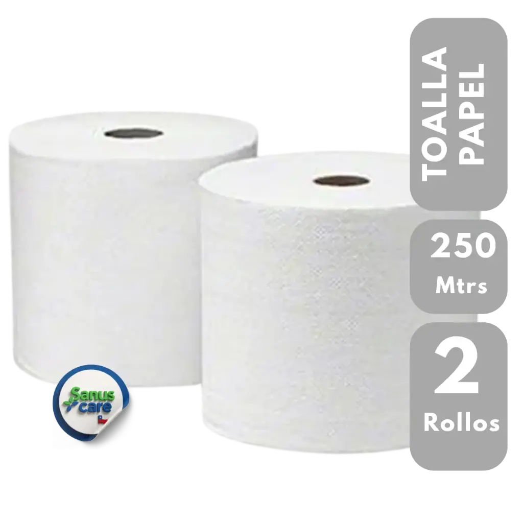 TOALLA PAPEL PACK 2 UNIDADES 250 mtrs