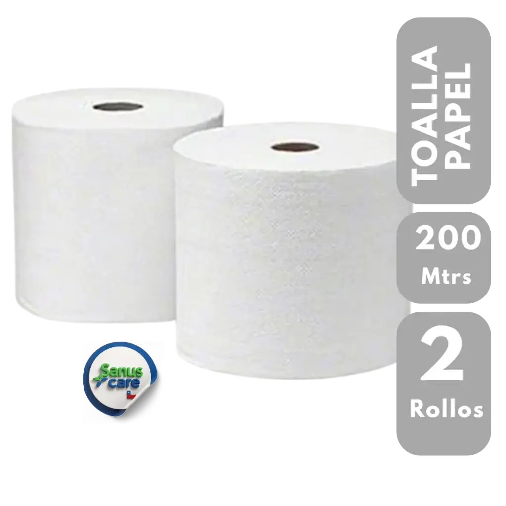 TOALLA PAPEL PACK 2 UNIDADES 200 mtrs