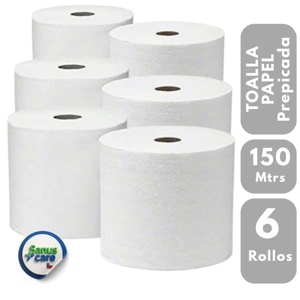 [TPP-015006] TOALLA PAPEL PREPICADA PACK 6 UNIDADES 150 mtrs