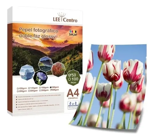 Papel Fotográfico Glossy Doble Faz 180g 50 Hojas